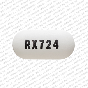 Pill RX724 White Elliptical/Oval is Loratadine and Pseudoephedrine Sulfate Extended Release