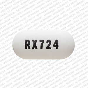 Pill RX724 er Loratadine og Pseudoefedrin Sulfate Extended Release 10 mg / 240 mg