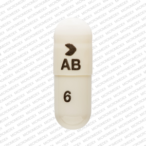 Pill > AB 6 White Capsule/Oblong is Amlodipine Besylate and Benazepril Hydrochloride