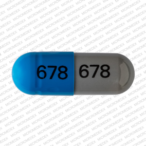 Pill 678 678 Blue & Gray Capsule/Oblong is Diltiazem Hydrochloride Extended-Release (CD)