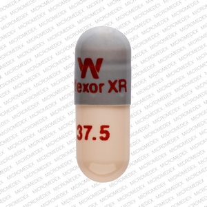 Venlafaxine hydrochloride extended-release 37.5 mg W Effexor XR 37.5 Back