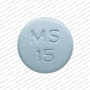 Morphine sulfate extended release 15 mg M MS 15 Back
