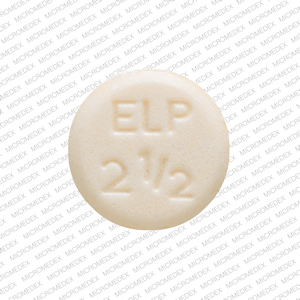 Pill ELP 2 1/2 Yellow Round is Enalapril Maleate
