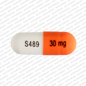 Vyvanse 30 mg S489 30 mg Back