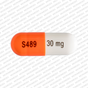Vyvanse 30 mg S489 30 mg Front