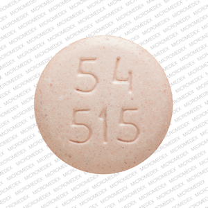 Pill 54 515 Peach Round is Oxcarbazepine