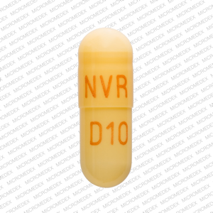 Pill NVR D10 Brown Capsule/Oblong is Focalin XR