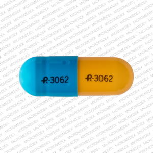 Pill R 3062 R 3062 Blue & Orange Capsule/Oblong is Amphetamine and Dextroamphetamine Extended Release