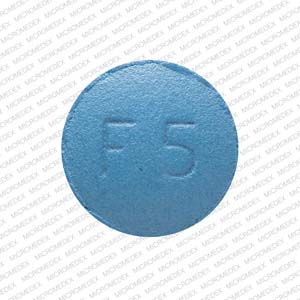 Pill F5 Blue Round is Finasteride
