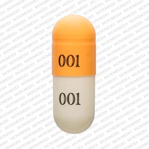 Pill 001 001 Orange & White Capsule/Oblong is Potassium Chloride Extended Release
