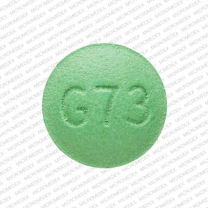 Pill G73 Green Round is Oxymorphone Hydrochloride Extended-Release