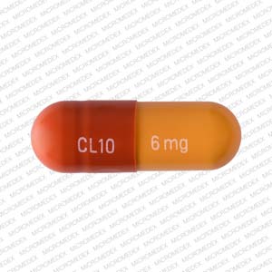 Pill CL10 6 mg Orange Capsule-shape is Rivastigmine Tartrate