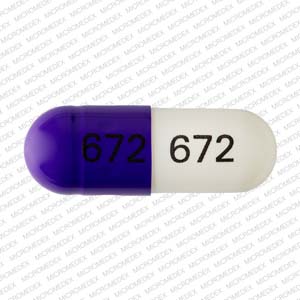 Pill 672 672 Purple Capsule/Oblong is Diltiazem Hydrochloride Extended Release