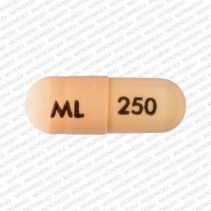 Pill ML 250 Orange Capsule/Oblong is Dofetilide