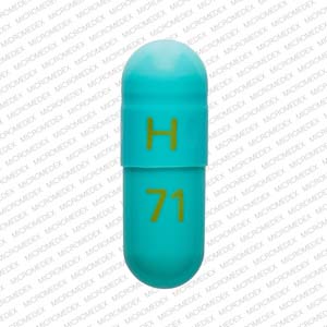 Pill H 71 Blue Capsule/Oblong is Esomeprazole Magnesium Delayed-Release