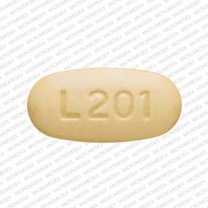 Pill L201 White & Yellow Capsule-shape is Hydrochlorothiazide and Telmisartan