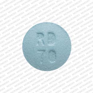 Pill RD 70 Blue Round is Morphine Sulfate Extended-Release