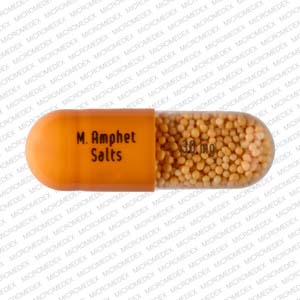 Amphetamine and dextroamphetamine extended release 30 mg M. Amphet Salts 30 mg