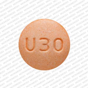 Amphetamine and dextroamphetamine 20 mg U30 Front