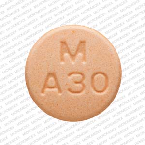 Amphetamine and dextroamphetamine 30 mg M A30 Front