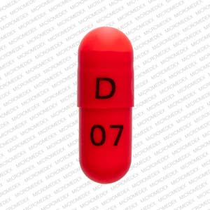 Pill D 07 Red Capsule/Oblong is Ramipril