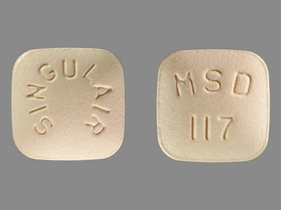 Pill SINGULAIR MSD 117 Brown Four-sided is Singulair