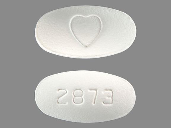 Pill 2873 Logo (Heart) White Oval is Avapro