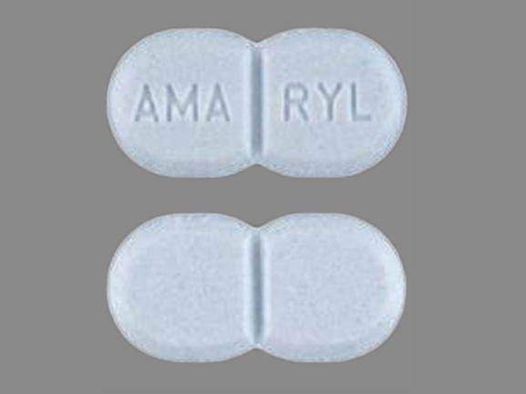 Pill AMA RYL Blue Figure eight-shape is Amaryl