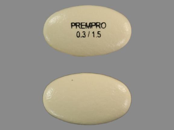 Pill PREMPRO 0.3/1.5 Yellow Oval is Prempro