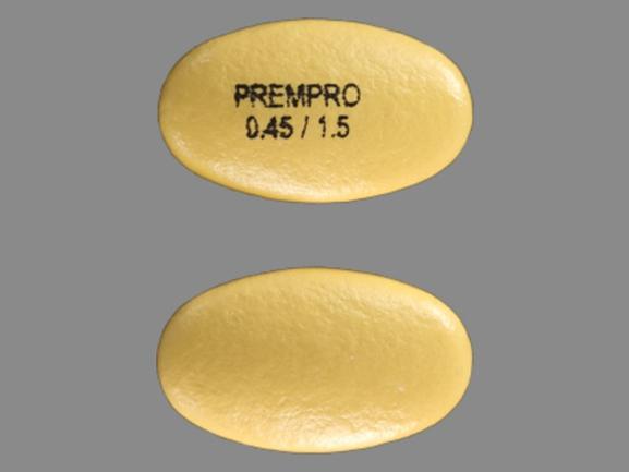 Pill PREMPRO 0.45/1.5 Gold Elliptical/Oval is Prempro