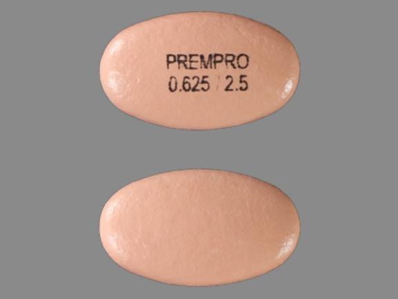 Pill PREMPRO 0.625/2.5 Peach Oval is Prempro