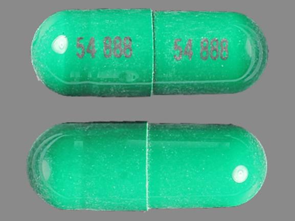 Pill 54 888 54 888 Green Capsule/Oblong is Zaleplon