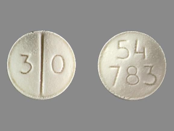 Pill 54 783 3 0 White Round is Codeine Sulfate