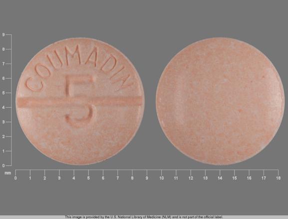 Pill COUMADIN 5 Orange Round is Coumadin