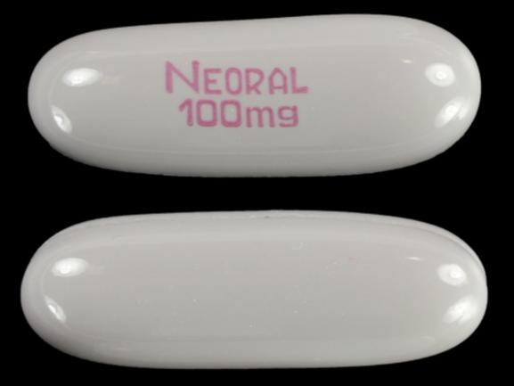 Pill NEORAL 100MG Gray Egg-shape is Neoral