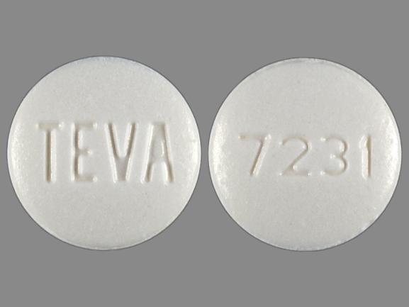 Pill TEVA 7231 White Round is Cilostazol