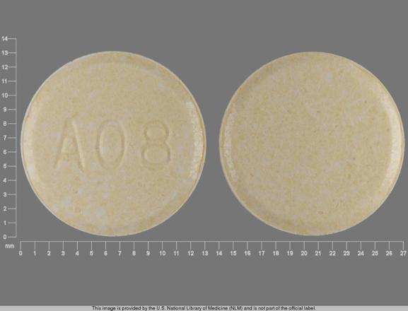 Pill A08 Yellow Round is Clozapine (Orally Disintegrating)