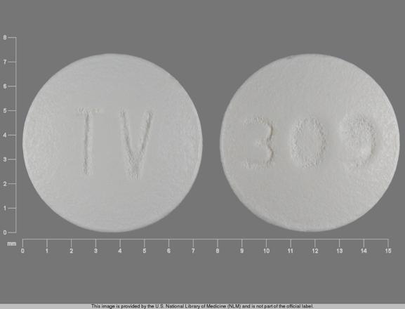Pill TV 309 White Round is Hydroxyzine Hydrochloride