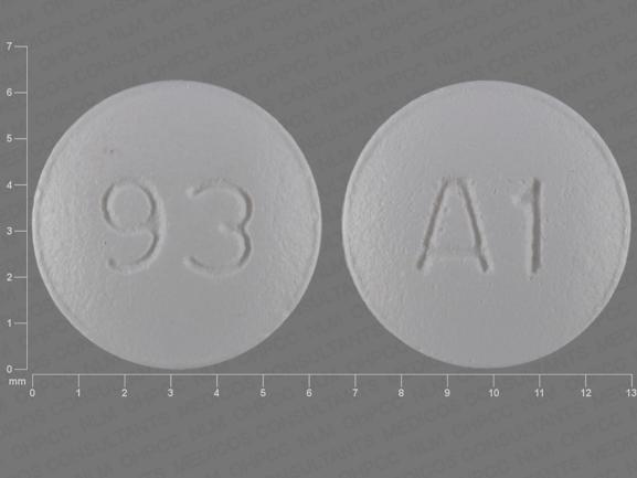 Pill 93 A1 White Round is Almotriptan Malate