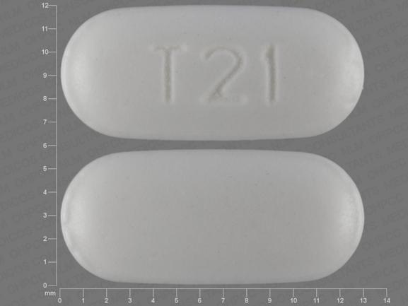 Pill T21 White Oval is Risedronate Sodium Delayed-Release