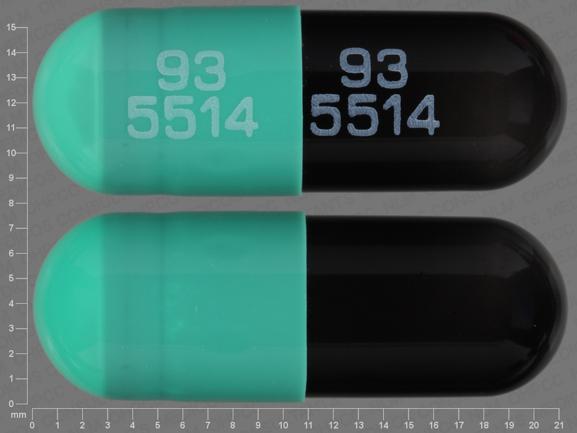 Pill 93 5514 93 5514 Green Capsule/Oblong is Carbamazepine Extended-Release