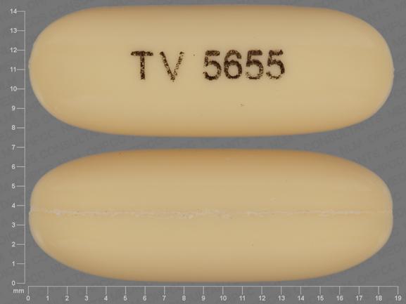 TV5655 Pill Yellow Capsule-shape - Identifier