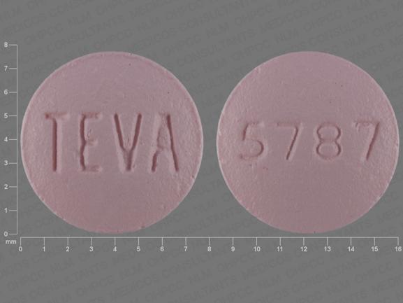 Pill TEVA 5787 Pink Round is Entecavir