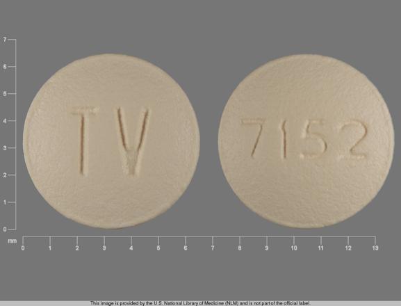 Pill TV 7152 Yellow Round is Simvastatin