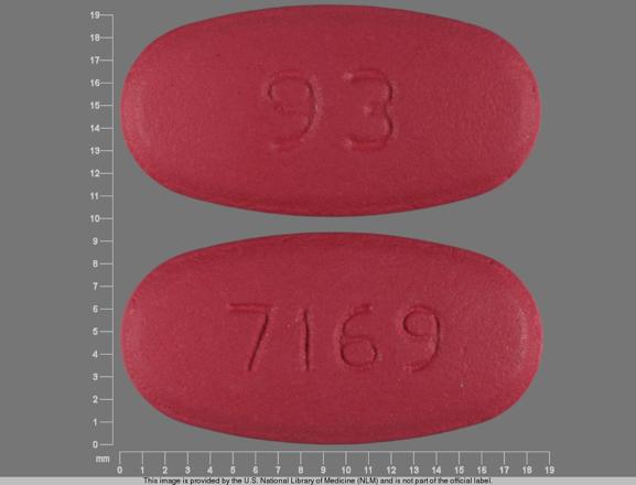 Pill 93 7169 Pink Oval is Azithromycin Monohydrate