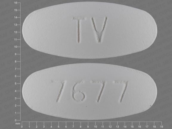 Pill TV 7677 White Elliptical/Oval is Metformin Hydrochloride and Pioglitazone Hydrochloride