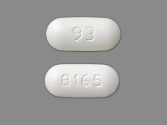Pill 93 8165 White Capsule/Oblong is Quetiapine Fumarate