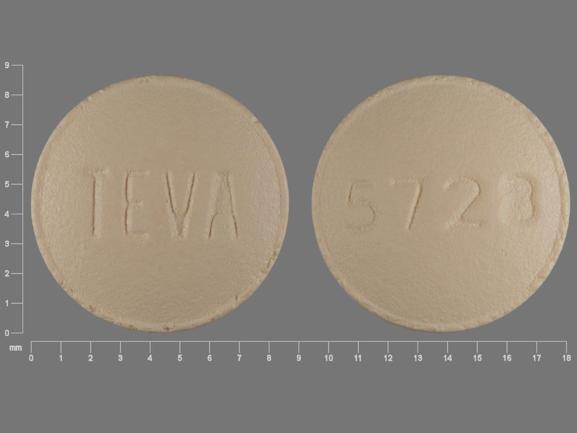 Pill TEVA 5728 Beige Round is Famotidine