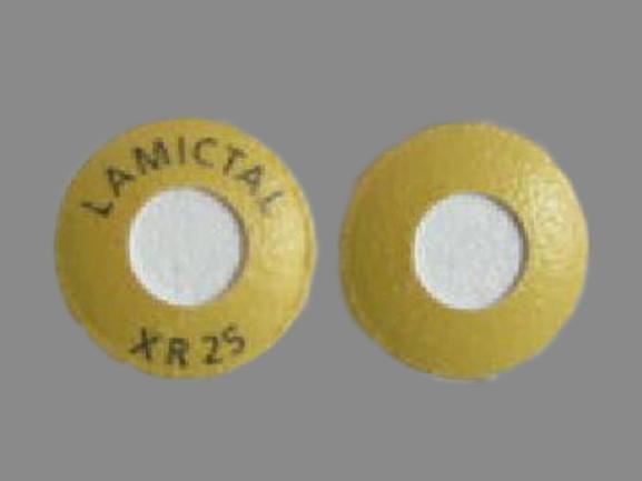 Pill LAMICTAL XR 25 White & Yellow Round is Lamictal XR