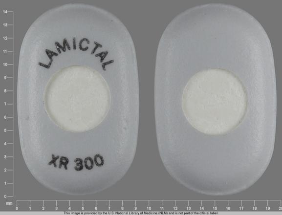 Pill LAMICTAL XR 300 Gray & White Capsule/Oblong is Lamictal XR